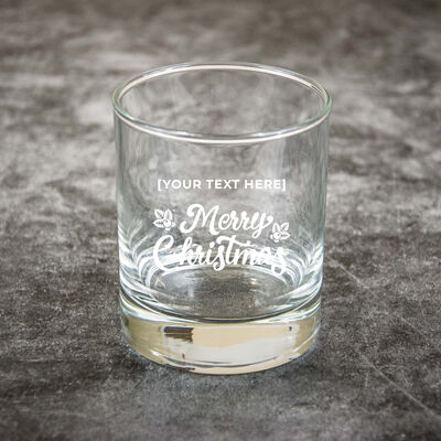 Merry Christmas Whiskey Glass in Gift Box